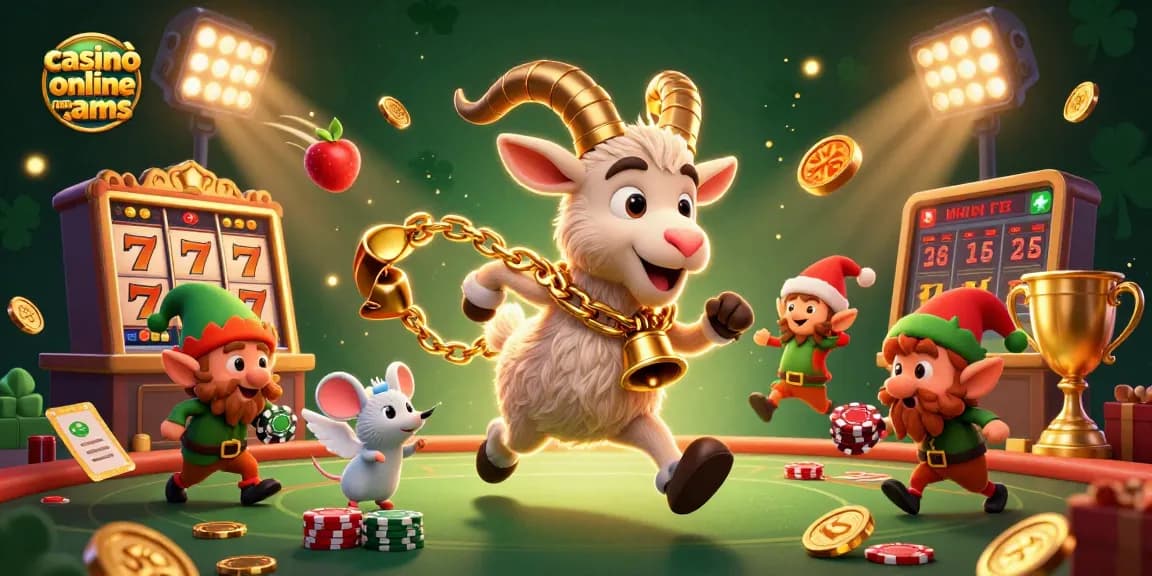 Gioca ai casinò online non aams con fortuna, slot e premi scintillanti in un'illustrazione vibrante.