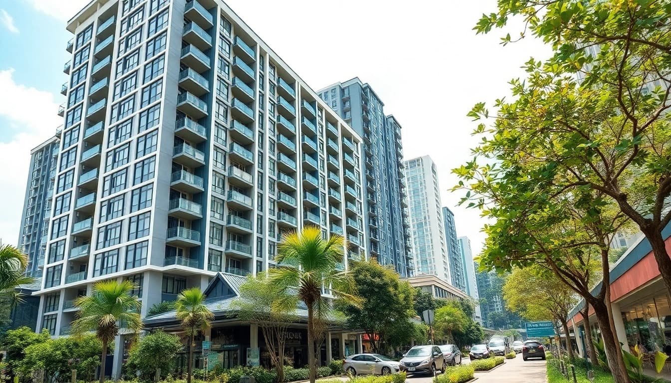 Showcasing the new tampines ec residential development in a vibrant urban setting.