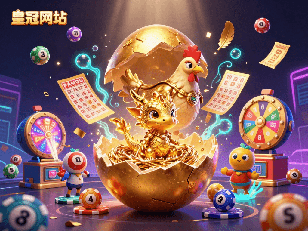 皇冠网址 提供丰富彩票游戏体验的可爱金龙和多彩元素动画插图。
