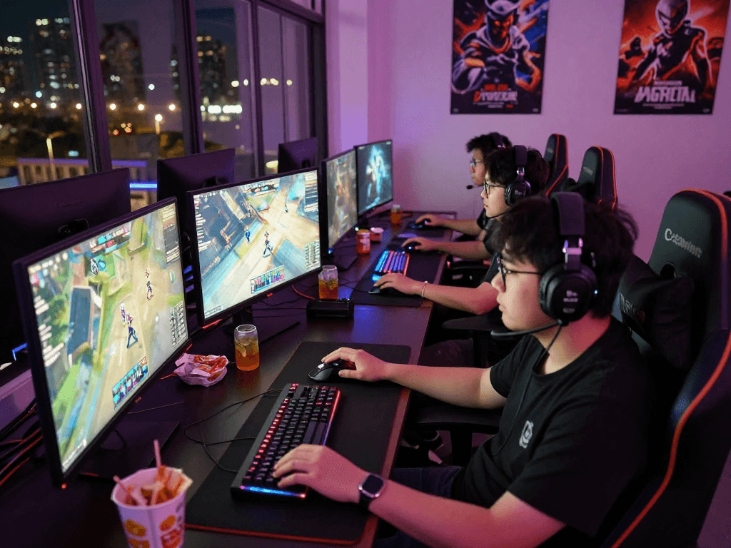 Intense rokok88 online gaming scene displaying players in action