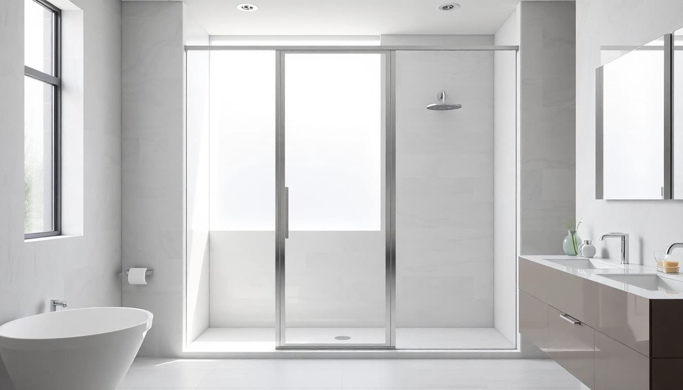 Showcase elegant shower sliding doors in a modern bathroom, enhancing style and functionality.