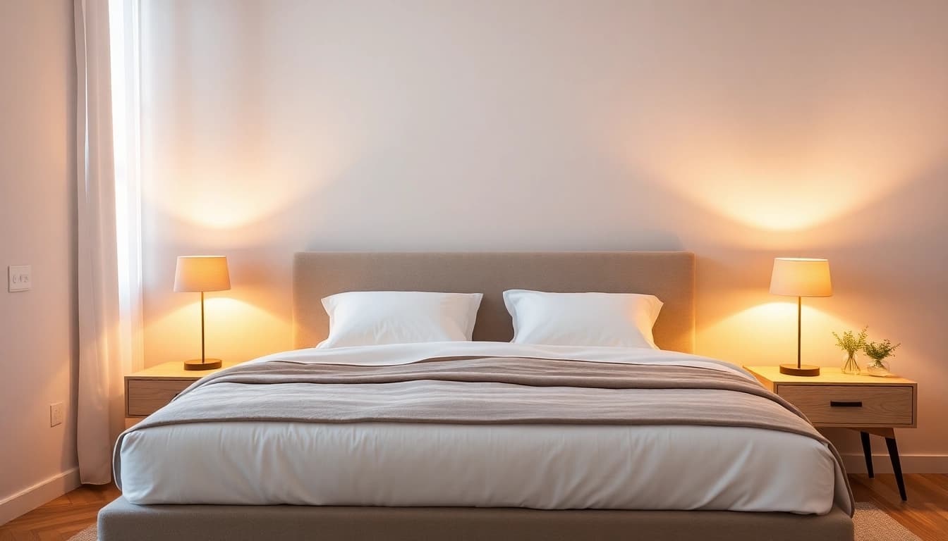 Dimensioni letto una piazza e mezza con cuscini comodi e lenzuola eleganti, ideale per il comfort notturno.