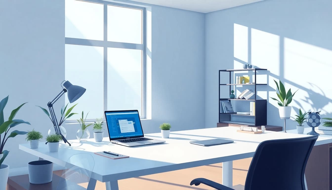 现代家用办公室，笔记本电脑上安装并运行 WPS Office 软件
