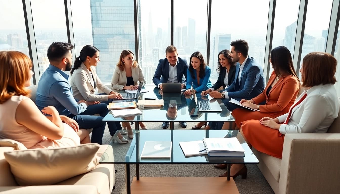 Explore founder leadership insights through a dynamic office discussion among diverse leaders.
