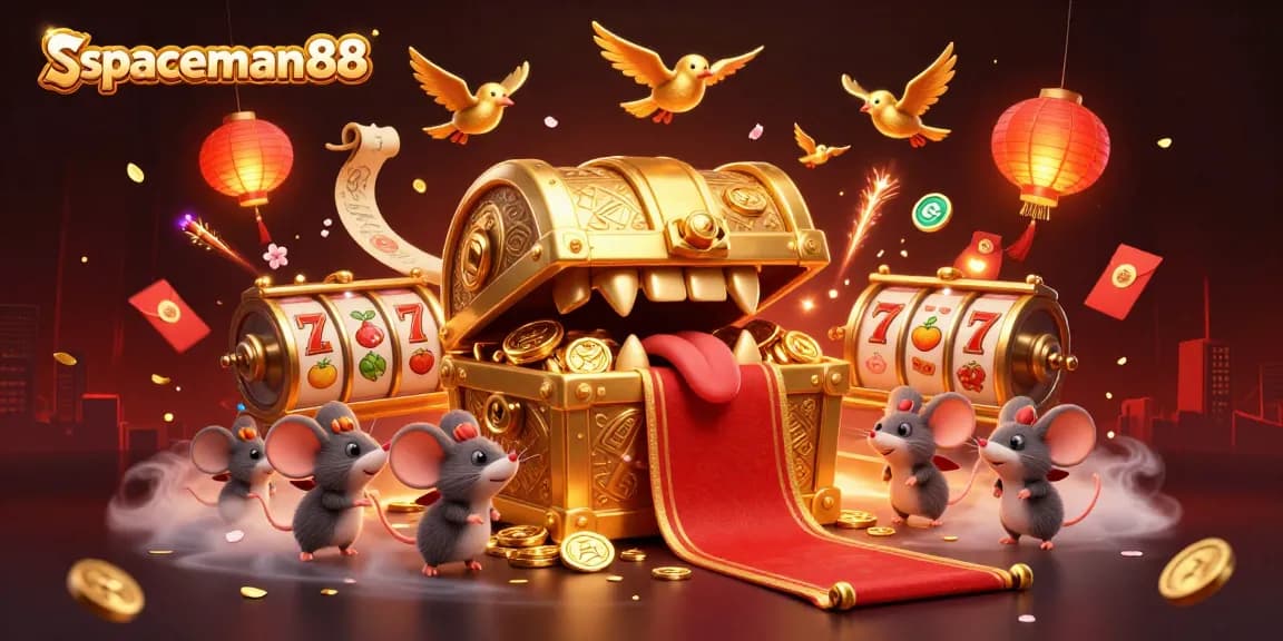 Experience thrilling wins with spaceman88, featuring slot reels and vibrant gaming elements.