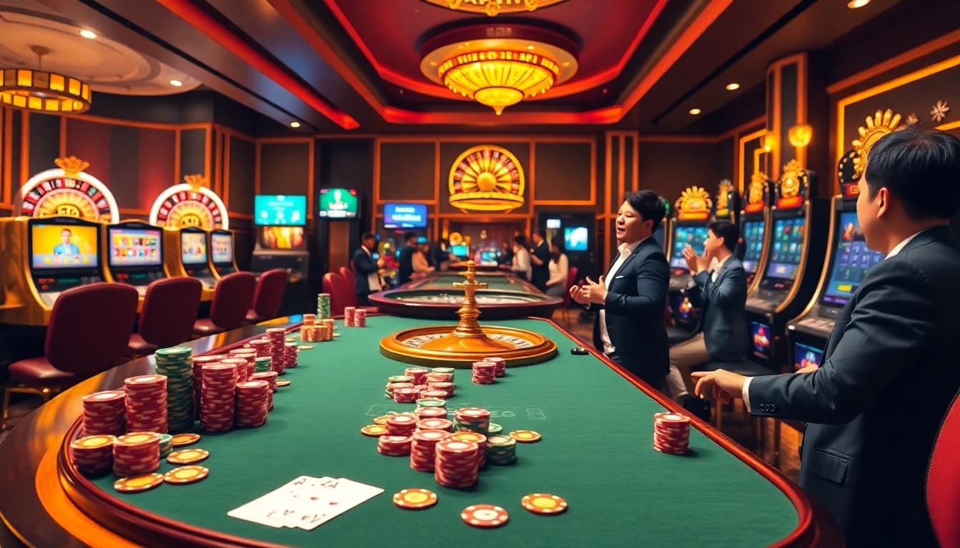 Experience thrilling gameplay at UU88 Casino with vibrant tables and colorful gaming elements.