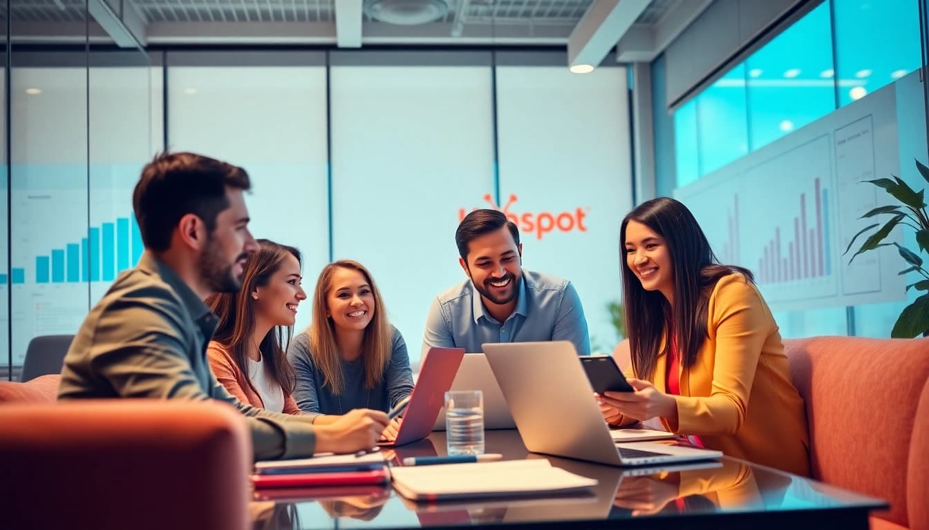 Leverage HubSpot free for optimized marketing strategies in a collaborative workspace.