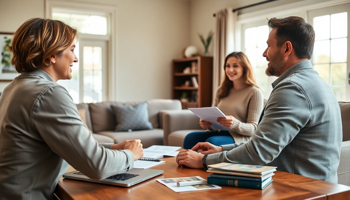Engaging scene demonstrating an extended warranty company consultation between an advisor and a family.