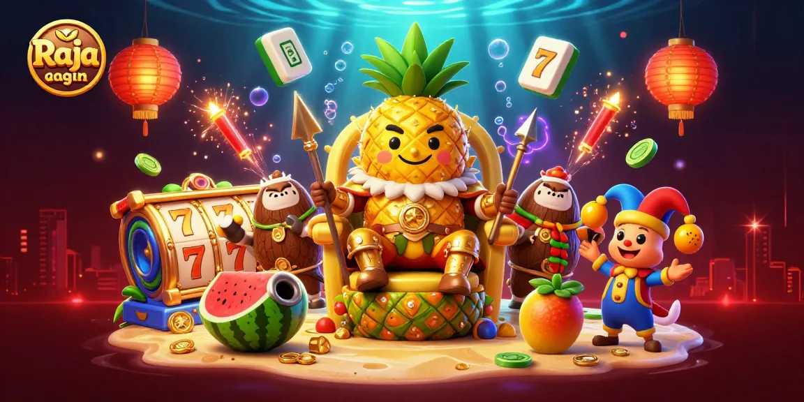 Experience seamless Raja game login with 3D casino characters celebrating on a dynamic beach scene.