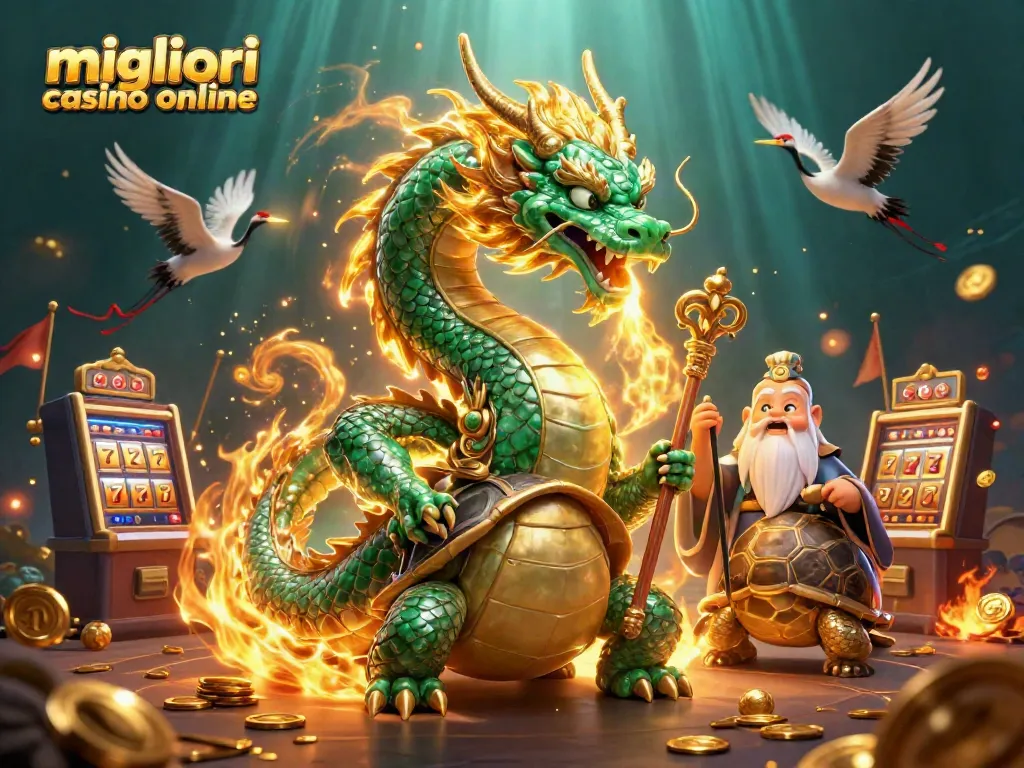 Gioca nei migliori casino online con slot e simboli vincenti in un'illustrazione 3D ricca di dettagli.