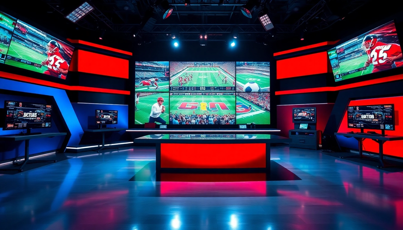 Engaging sports broadcasting studio showcasing live events to enhance viewer experience.