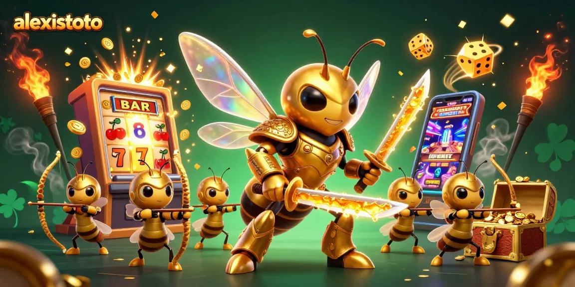 Experience thrilling gameplay with alexistoto, featuring golden hornet warriors and dynamic casino elements.