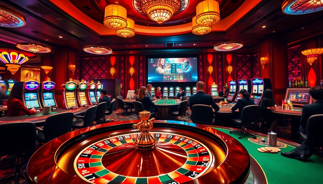 Vivez l'excitation du casino en ligne 2026 avec le poker et la roulette dans un cadre de luxe vibrant.