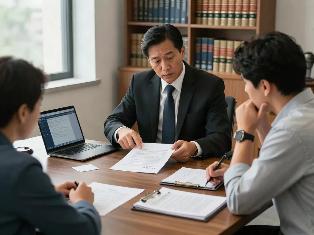 DUI lawyers Forsyth County consultation in a professional legal office, showcasing an engaged lawyer advising a concerned client.
