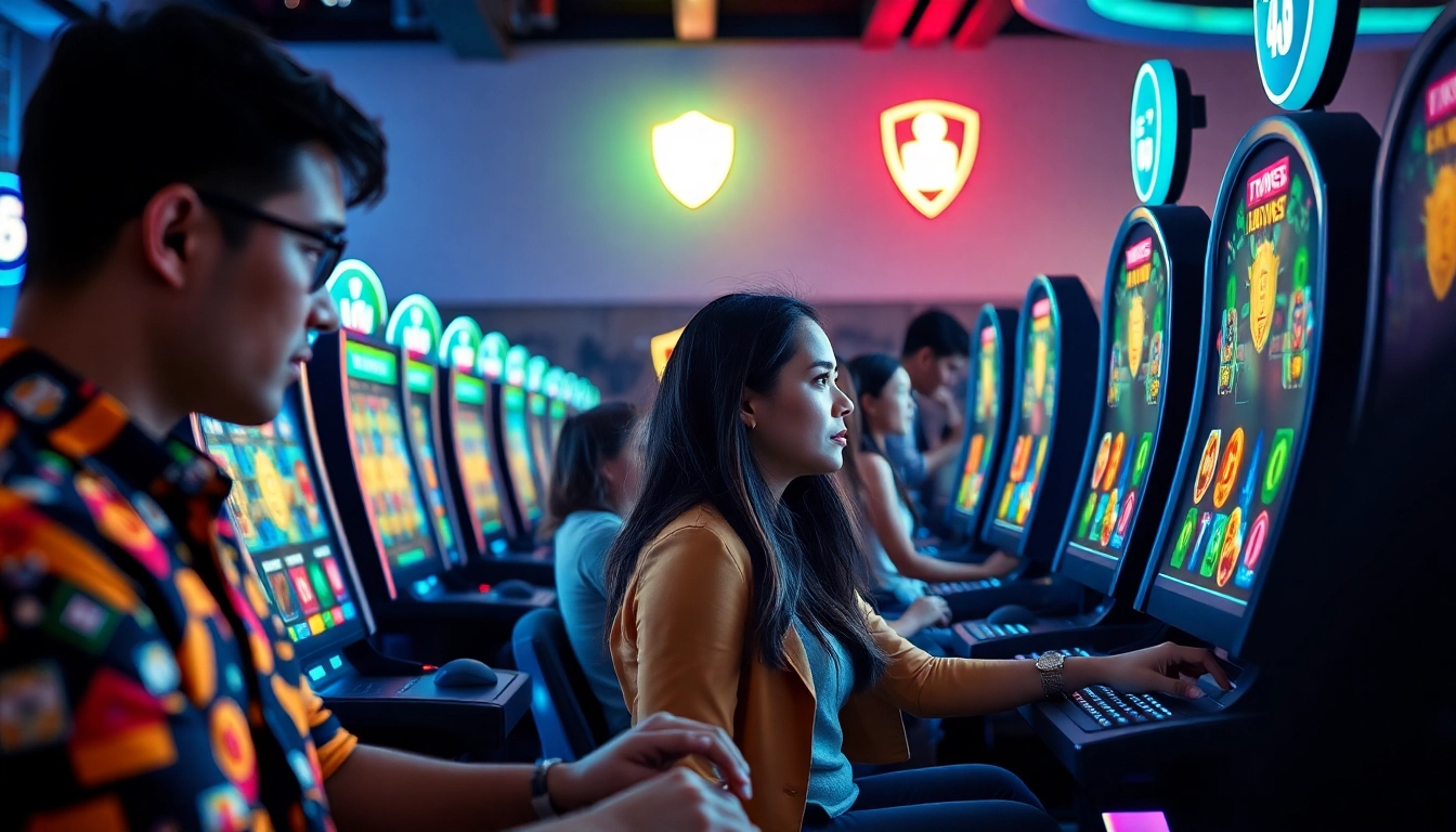 Engaged players enjoying the thrill of Situs kode4d online slot games.