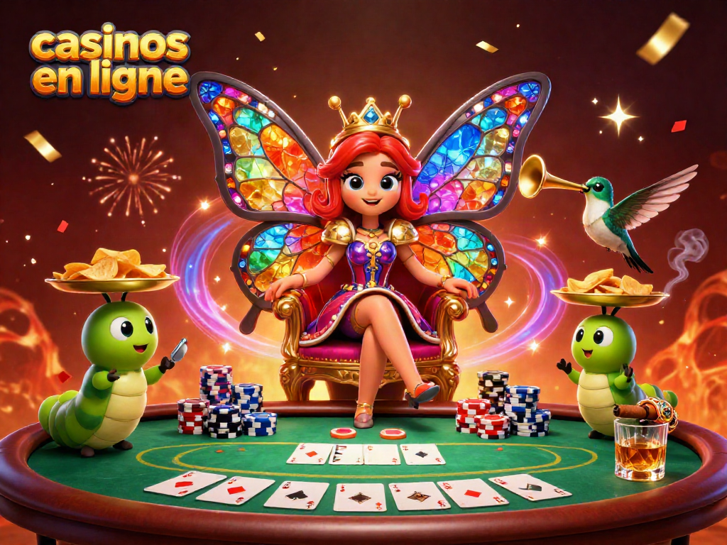 Plongez dans l'univers des casinos en ligne avec notre illustration captivante de la reine des papillons