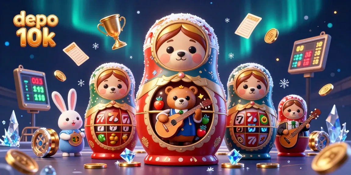 Experience thrilling gameplay with depo 10k as charming bears reveal jackpots amidst dazzling casino elements.