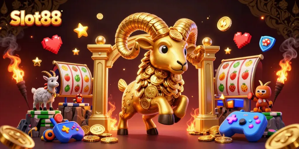 Experience the thrill of Slot88 with vibrant symbols, dynamic characters, and rich casino elements.