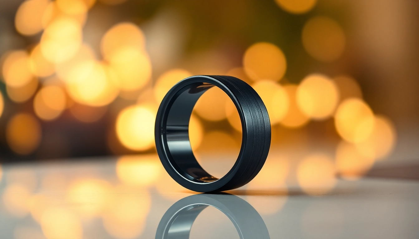 Exquisite tungsten rings displaying smooth textures and brilliant sheen on a reflective surface.