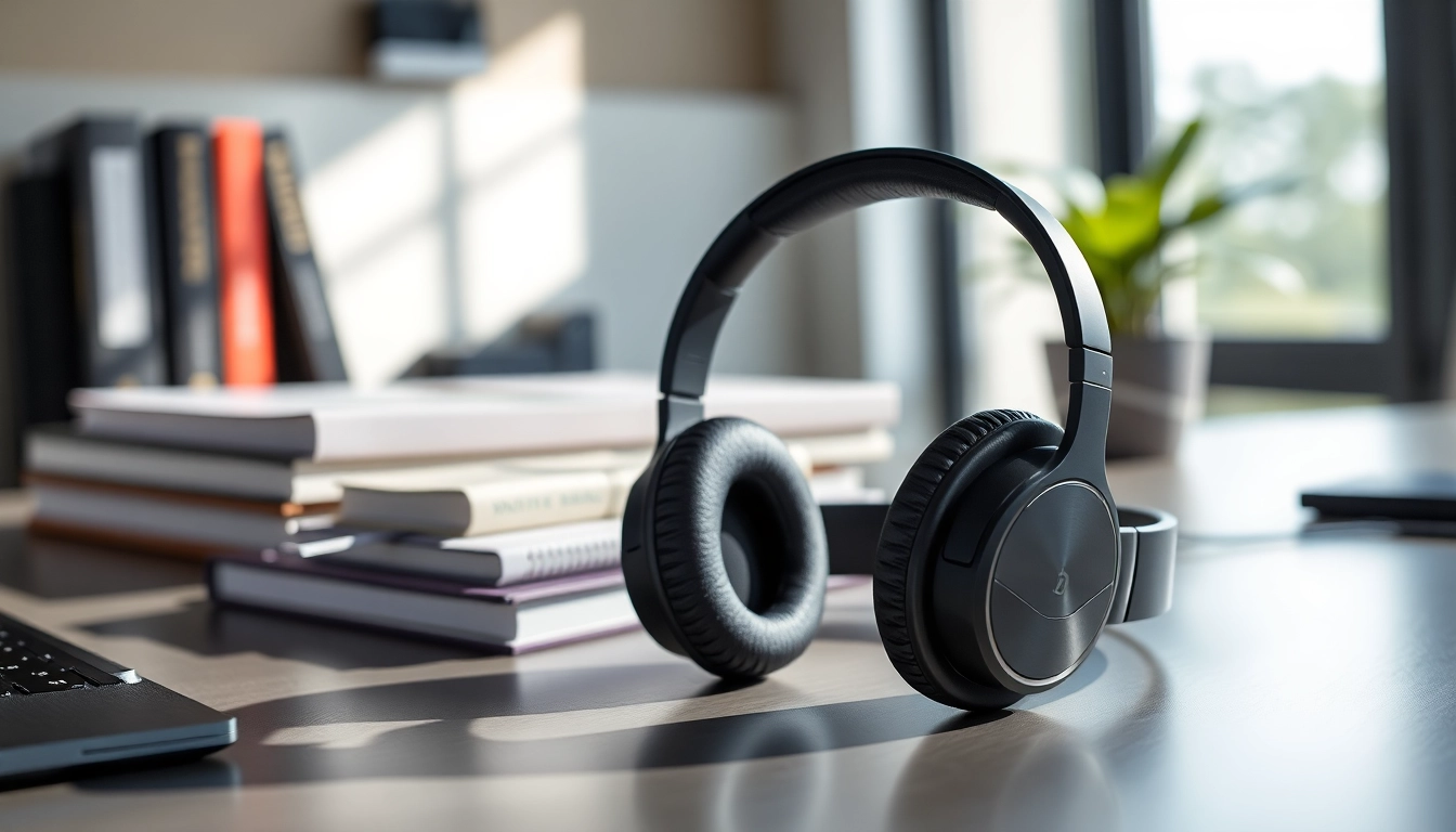Experience the comfort and style of Bone X2 Bone Conduction Headphones on a modern desk.