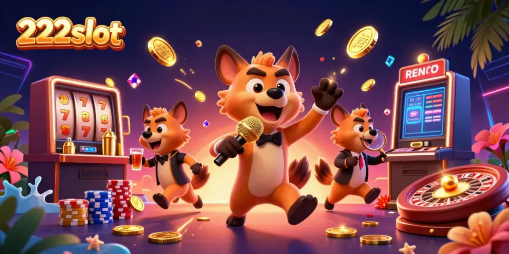 Jelajahi slot 222slot dengan komedi dan kasino yang meriah.