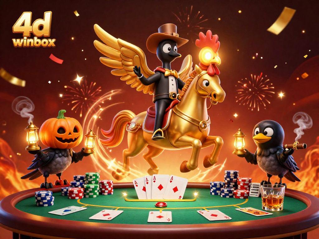 Experience thrilling moments with the 4d winbox characters celebrating in a midnight casino