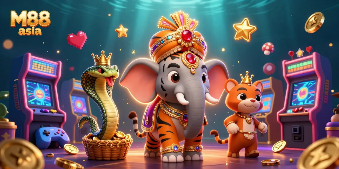 Experience captivating games at M88 asia with vibrant characters and dynamic casino elements.