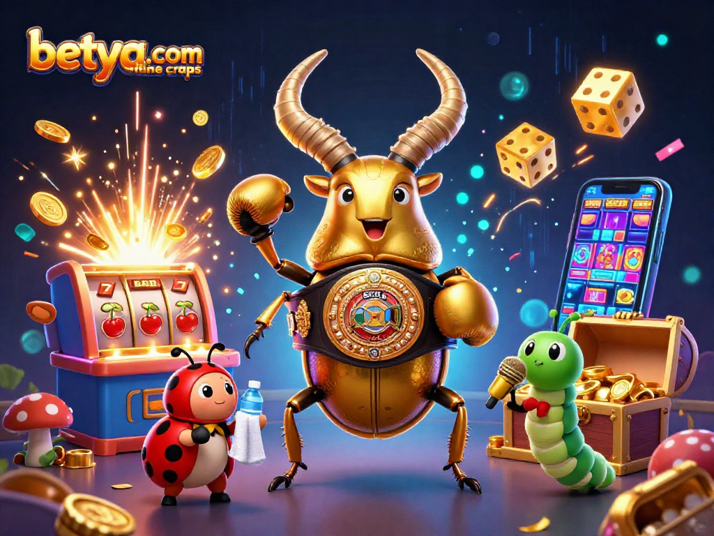 Enjoy thrilling bets with betya.com online craps amidst vibrant 3D casino chaos.