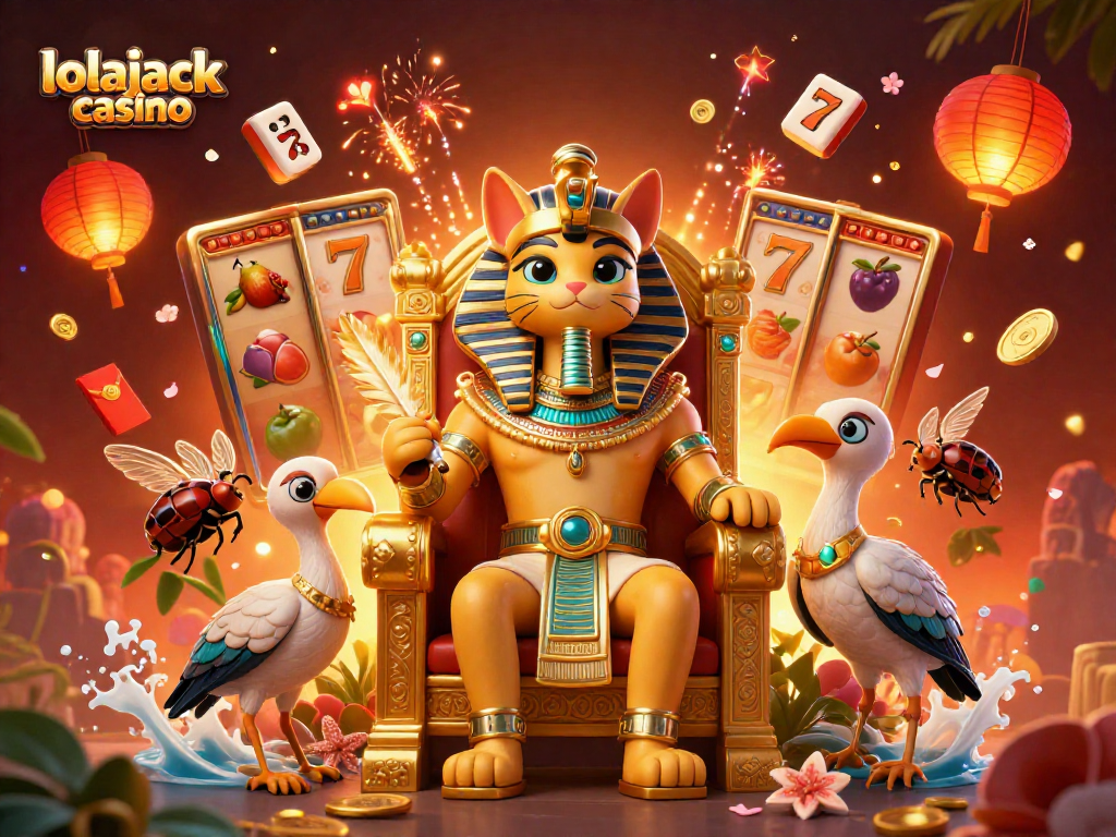 Engage with lolajack casino's vibrant pharaoh-themed slot games, showcasing exquisite 3D artwork and dynamic gameplay.