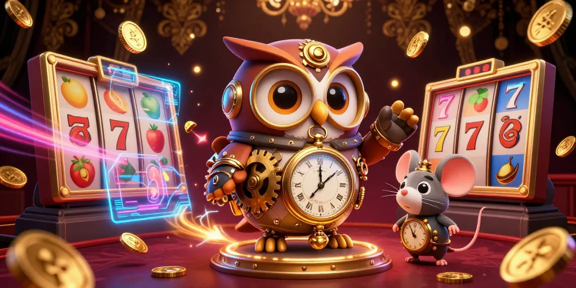 Experience dynamic action in the hidden wiki's vibrant casino world, showcasing a time-traveling owl and gaming elements.