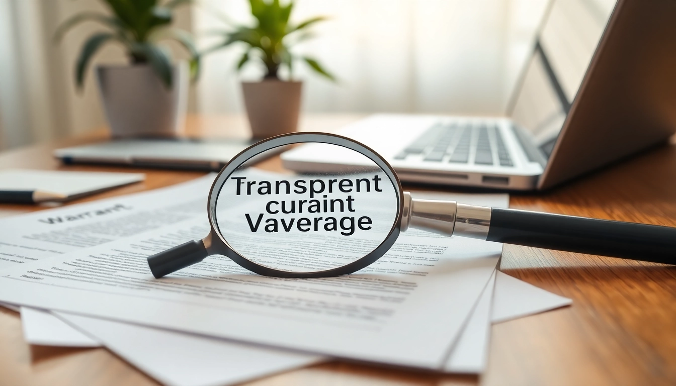 Highlighting transparent warranty coverage on warranty documents with a magnifying glass.