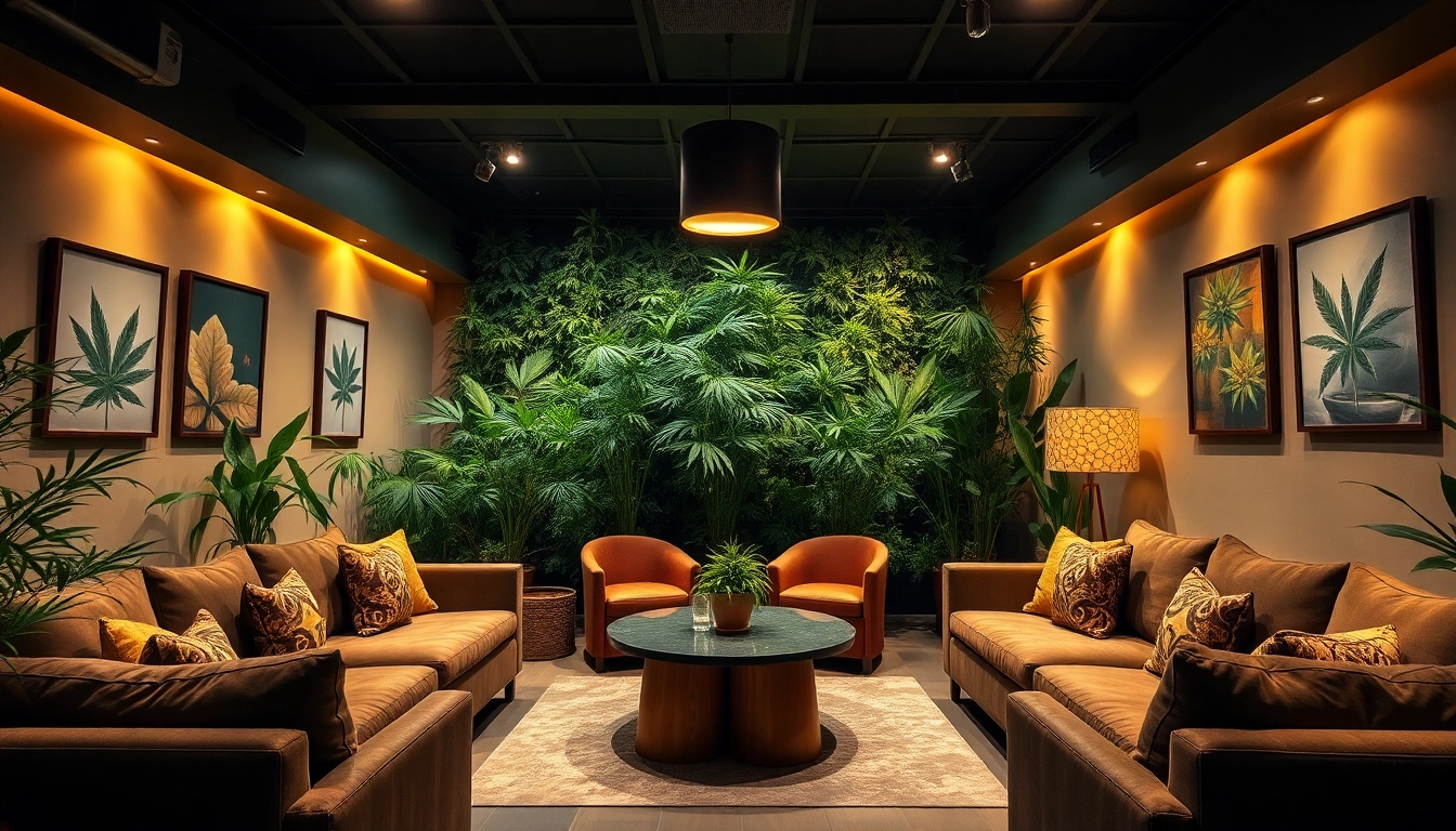 Meltz Cannabis Club Madrid, a vibrant and welcoming cannabis lounge in Madrid with lush greenery.