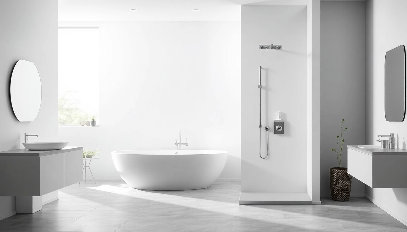 Showcasing a sleek shower system from sunny shower usa inc in a bright, modern bathroom.