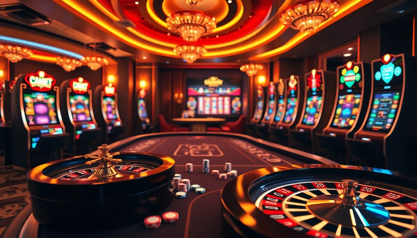 Jeu palpitant au casino en ligne 2026 avec des machines à sous vibrantes et des tables de roulette.