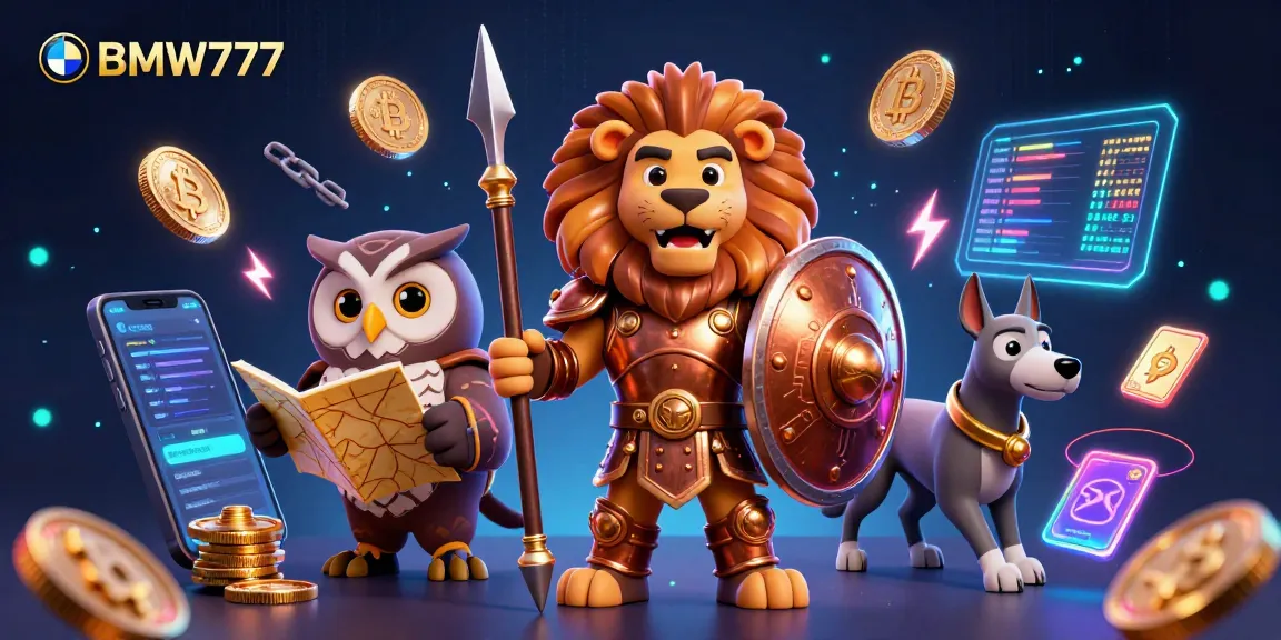 Experience BMW777 with a dynamic illustration capturing a Spartan lion and crypto elements in a casino setting