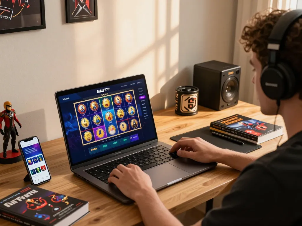 Rasakan strategi menang dengan mau777 daftar pada pengaturan permainan online modern yang menampilkan permainan slot berwarna-warni.
