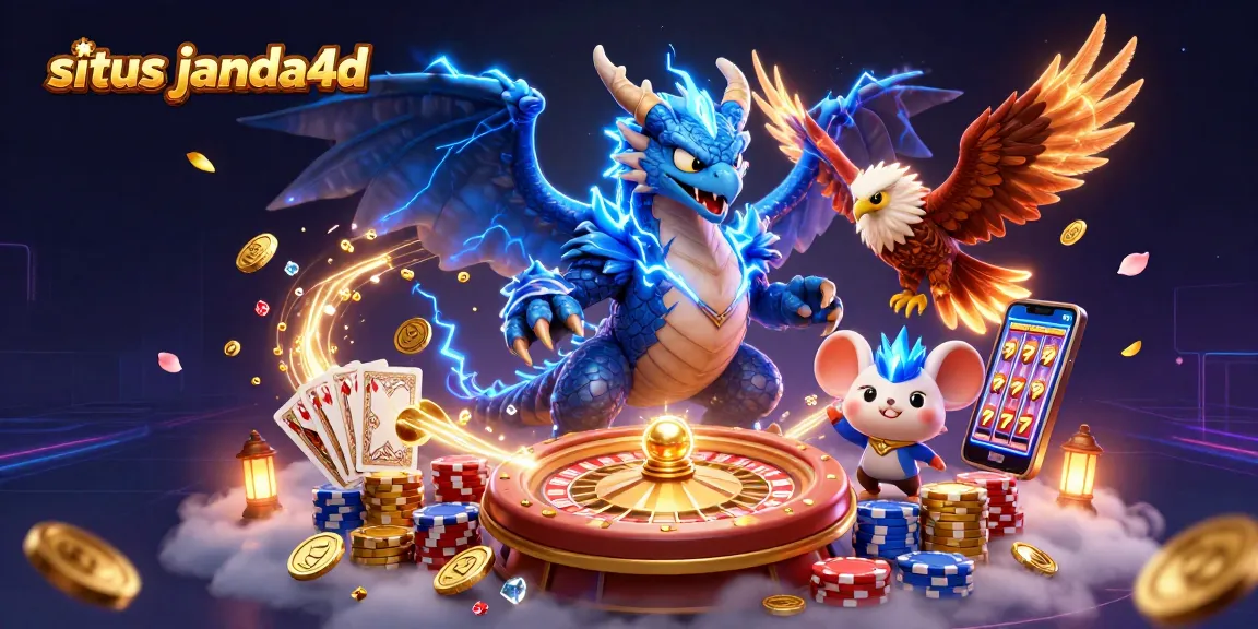 Permainan menarik situs janda4d dengan slot dan koin emas terbang di udara