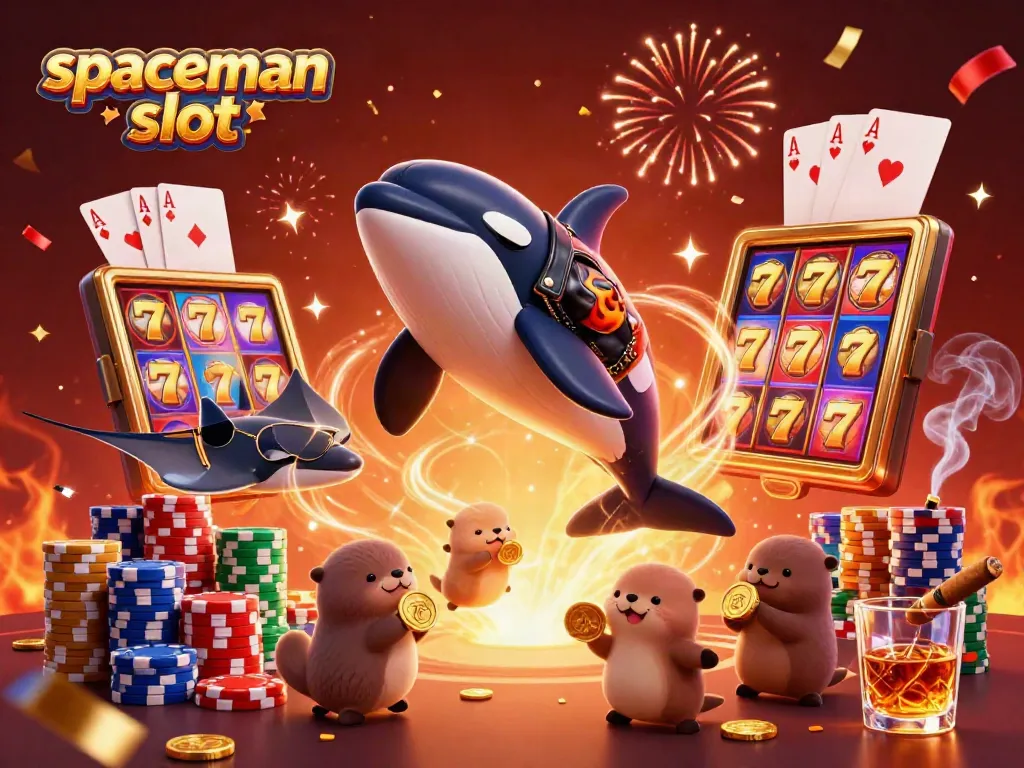 Experience the thrilling spaceman slot adventure with a vibrant casino scene filled with excitement.