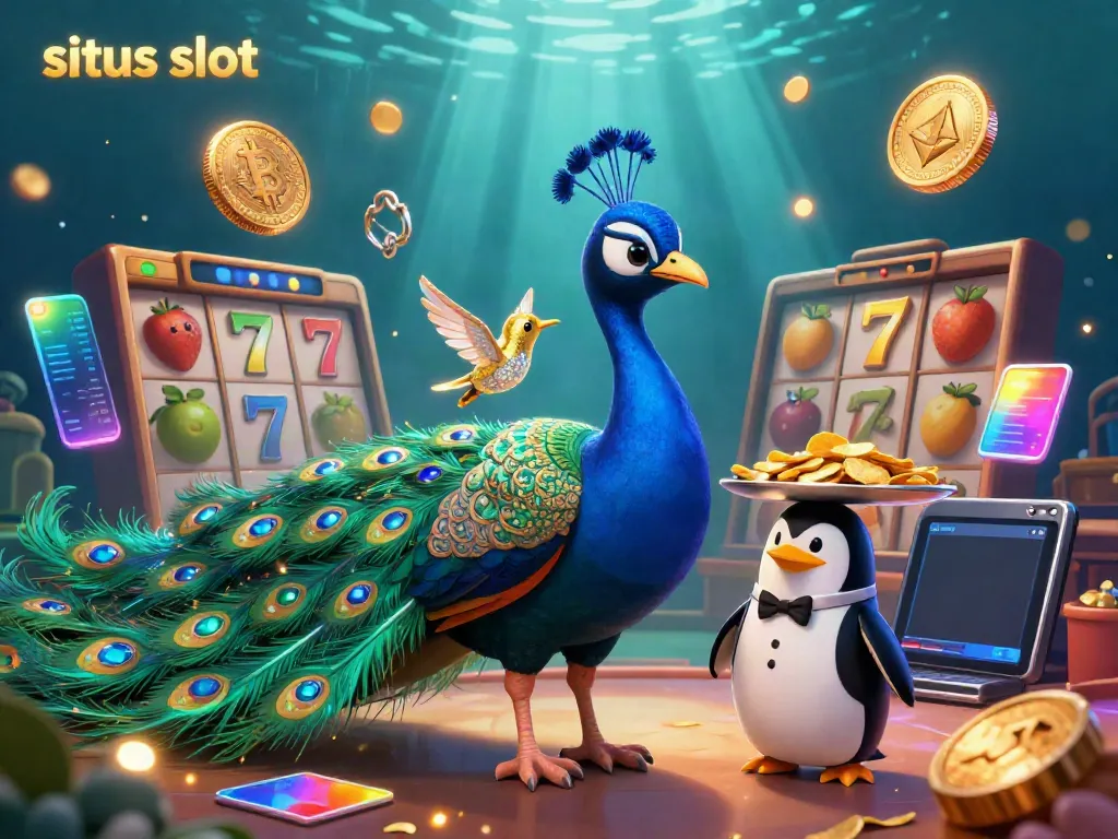 Menghadirkan situs slot dengan burung merak berkilau dan pengantar bernaluri membawa keripik emas di dunia kasino.
