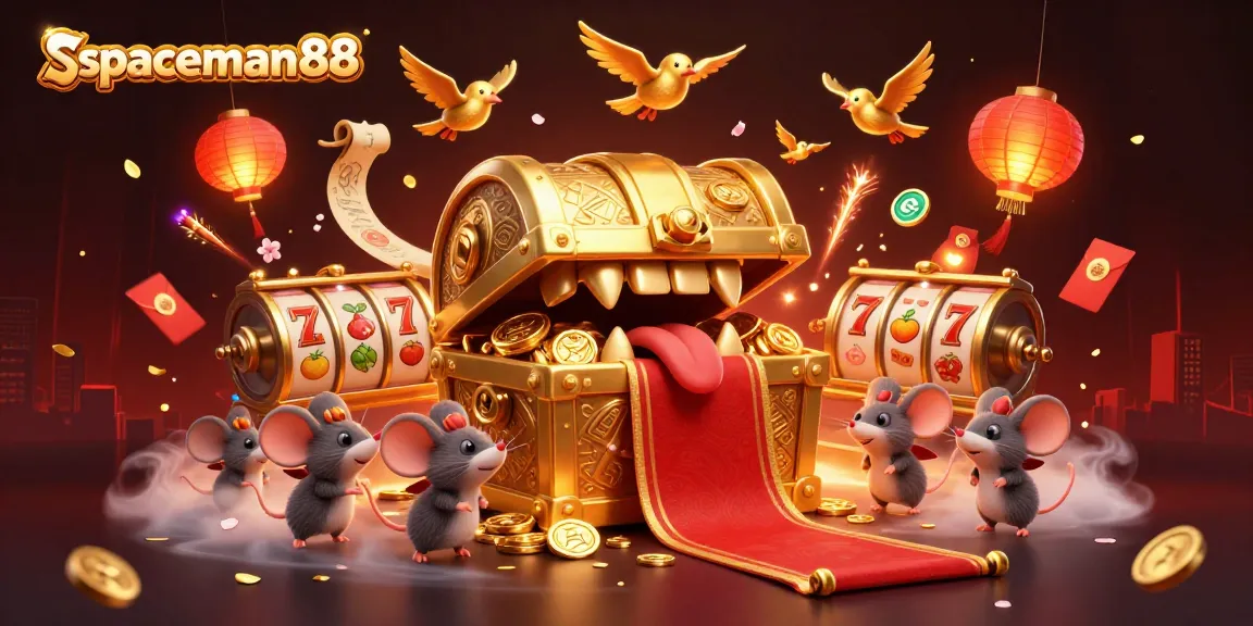 Experience thrilling wins with spaceman88, featuring slot reels and vibrant gaming elements.