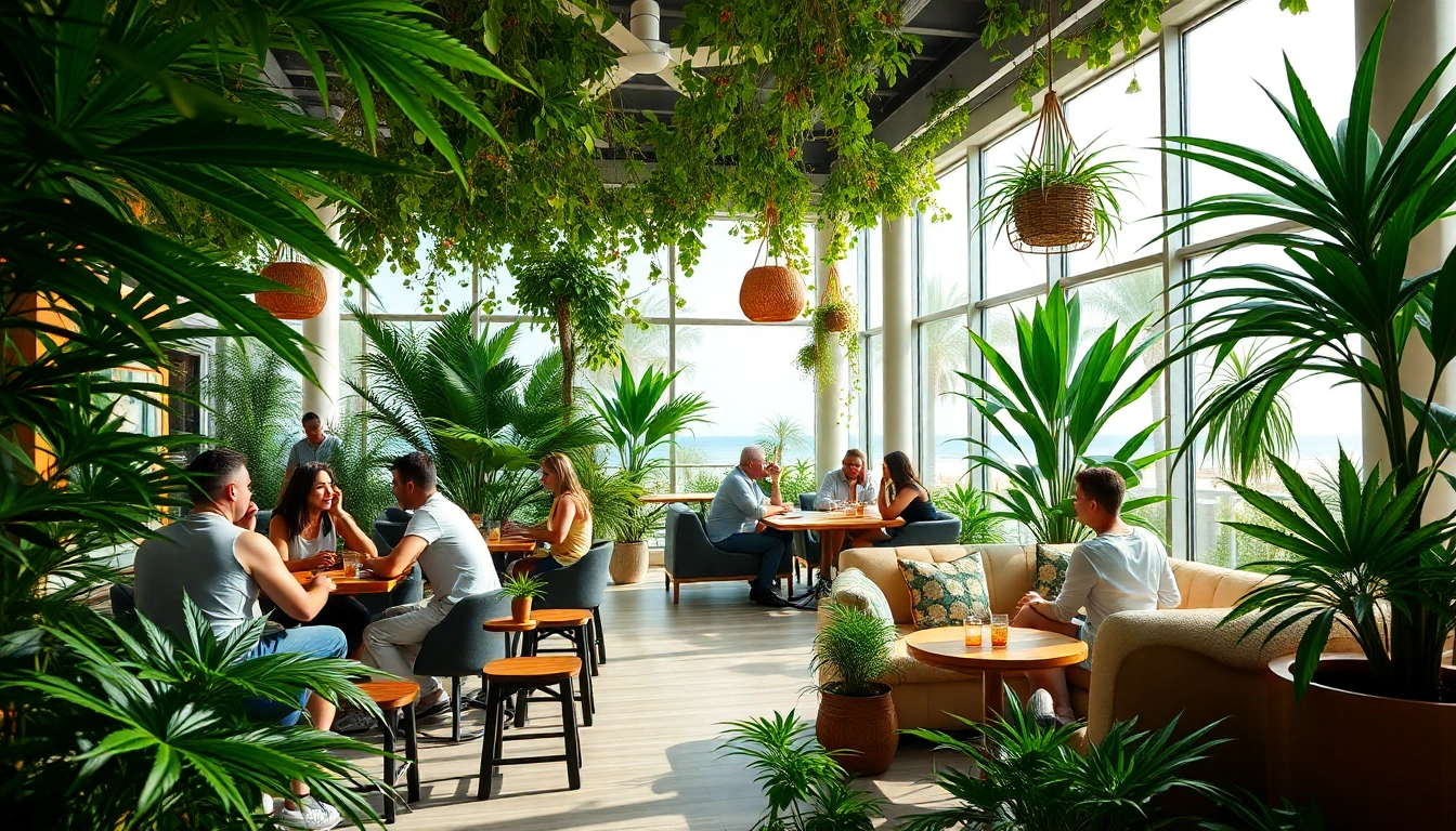 Admire the ambiance of the meilleur club cannabis Lloret de Mar with inviting decor and lively patrons.