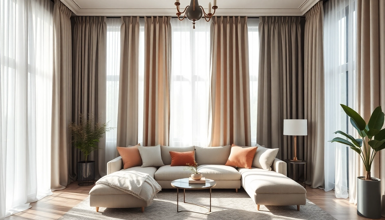 Bekijk gordijnstof kopen online met elegante gordijnstoffen in een stijlvol interieur.