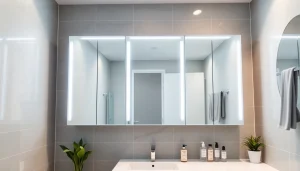 Praktischer sonni Spiegelschrank mit LED-Beleuchtung bietet stilvolle Badgestaltung.