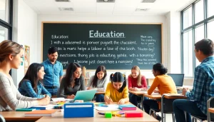 Students collaborating on an engaging Education project in a vibrant classroom.