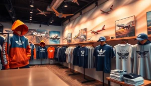 FLY88 aviation-inspired apparel collection featuring stylish clothing and accessories.