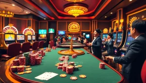 Experience thrilling gameplay at UU88 Casino with vibrant tables and colorful gaming elements.