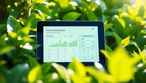 Calculate your biological age with this interactive biological age calculator displayed on a tablet against nature.