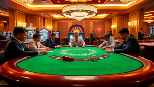 Exciting poker game at a casino featuring hidden wiki 2-themed décor and vibrant play.