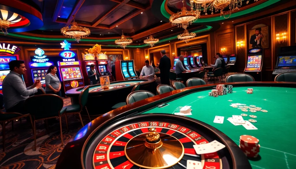 Experience the thrill of betting at https://88xx.now/ with vibrant slot machines and a polished poker table.