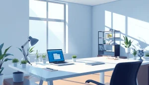 现代家用办公室，笔记本电脑上安装并运行 WPS Office 软件